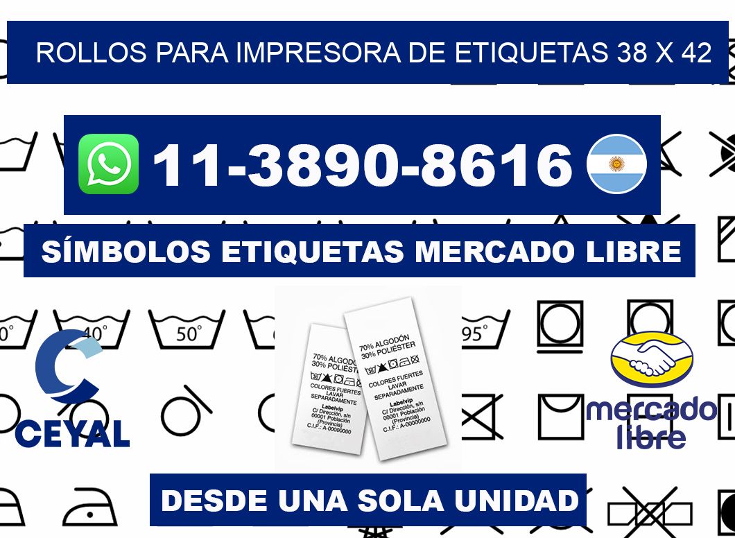 rollos para impresora de etiquetas 38 x 42