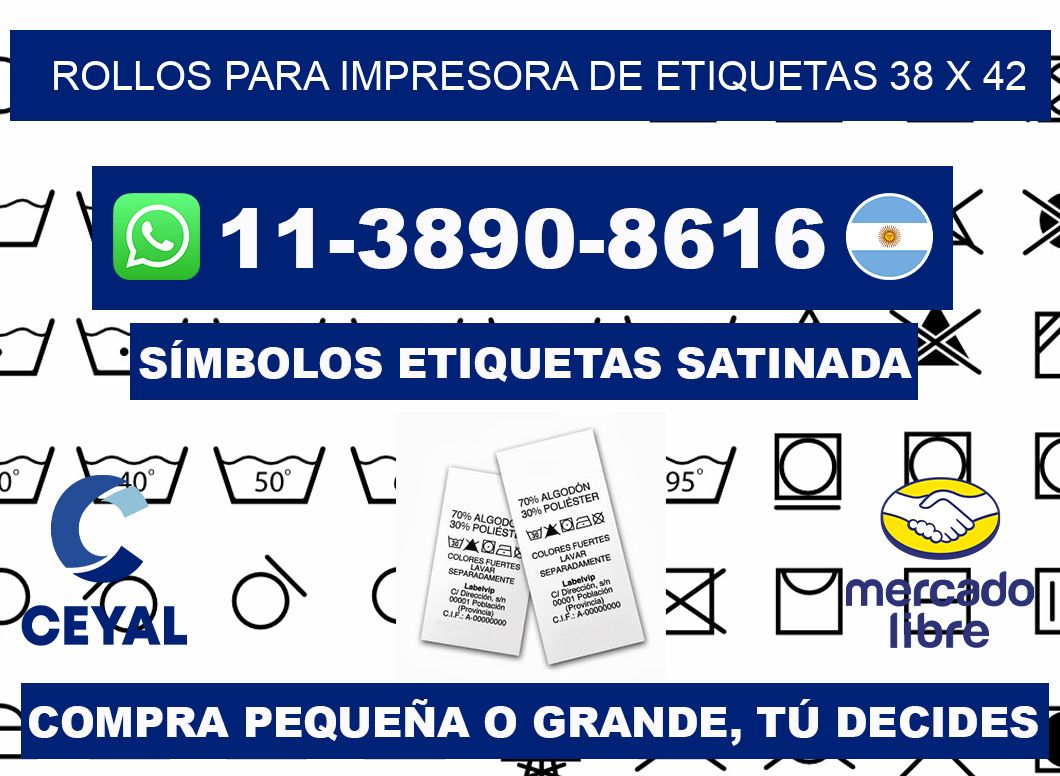 rollos para impresora de etiquetas 38 x 42