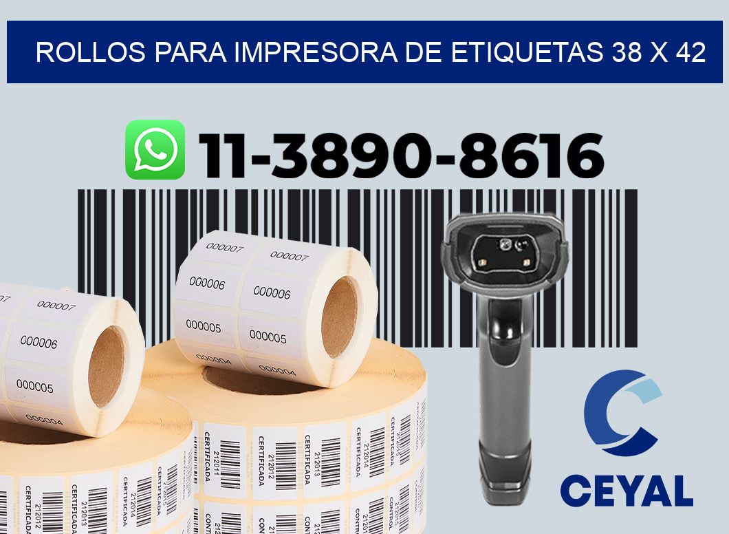 rollos para impresora de etiquetas 38 x 42