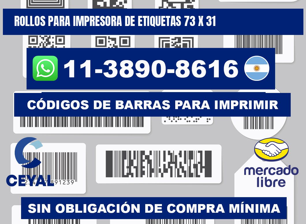 rollos para impresora de etiquetas 73 x 31