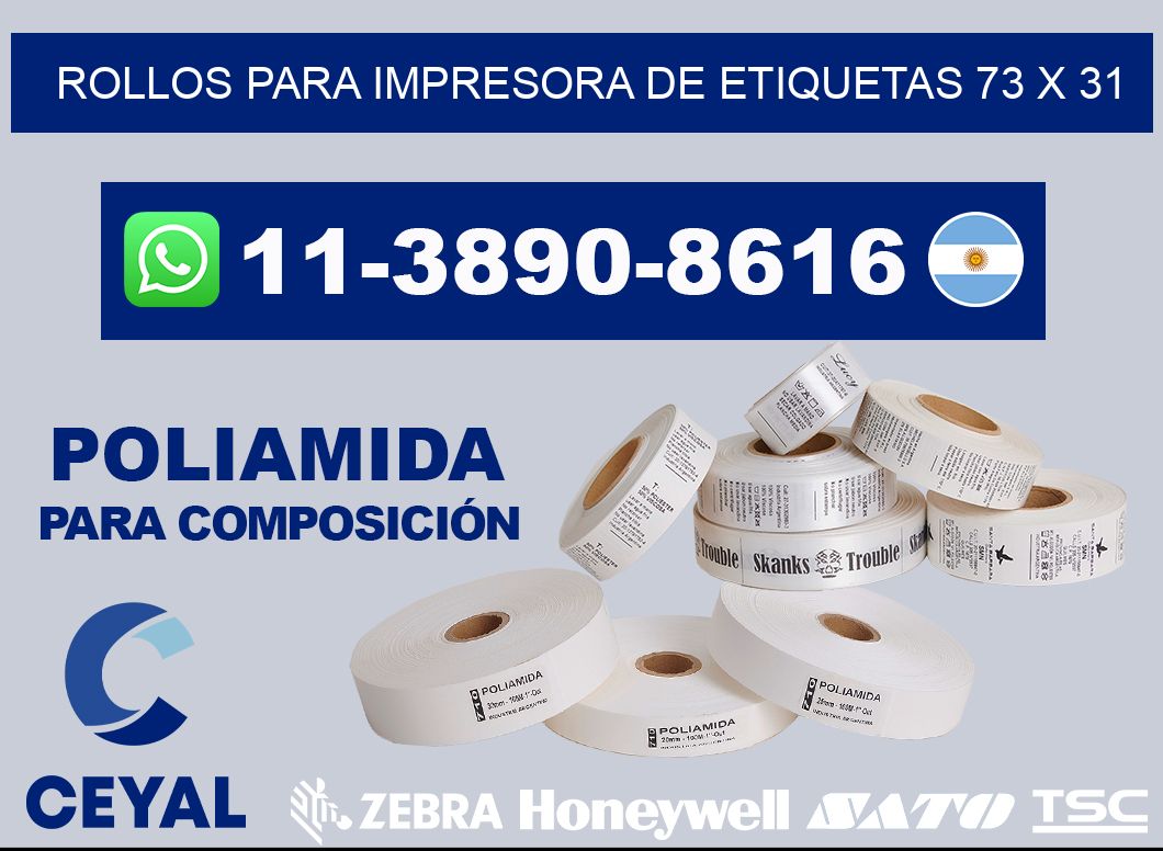 rollos para impresora de etiquetas 73 x 31