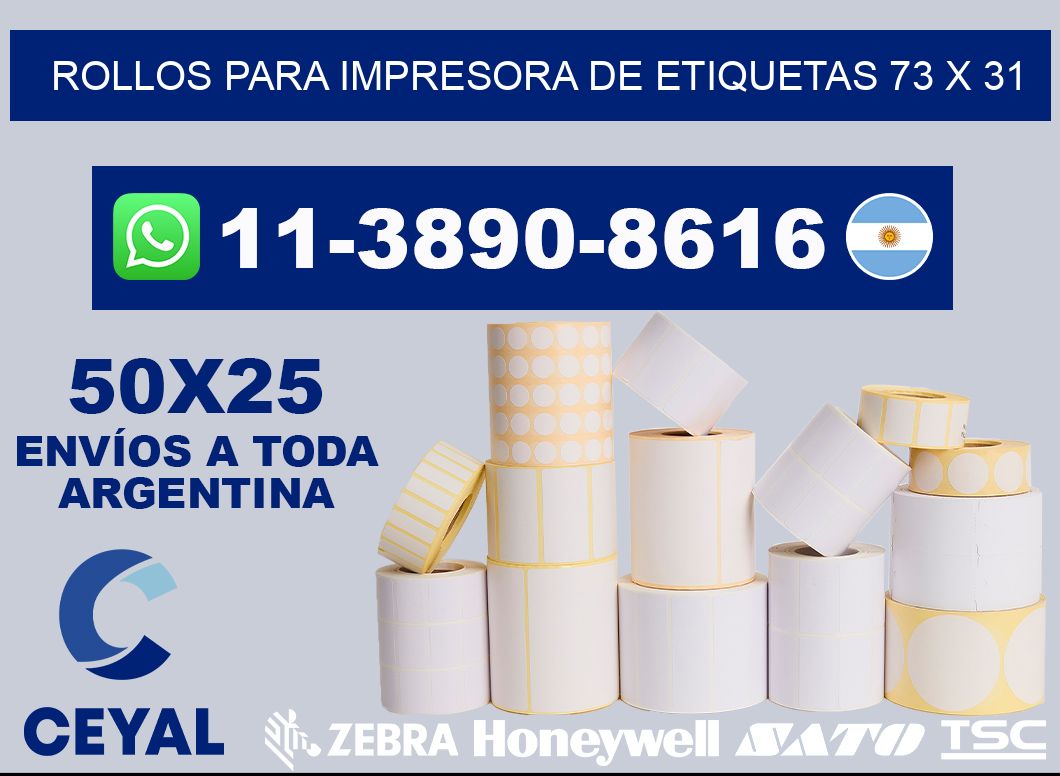 rollos para impresora de etiquetas 73 x 31