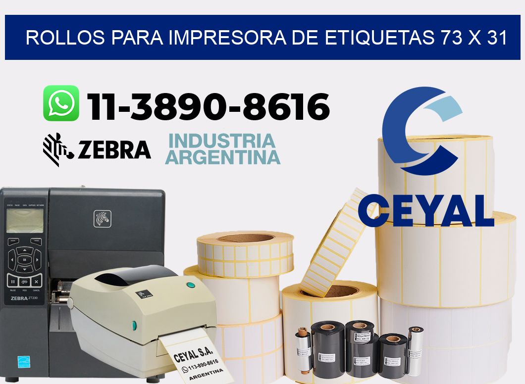 rollos para impresora de etiquetas 73 x 31