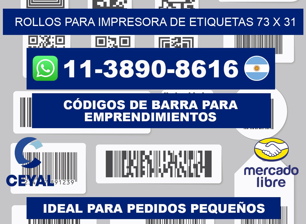 rollos para impresora de etiquetas 73 x 31