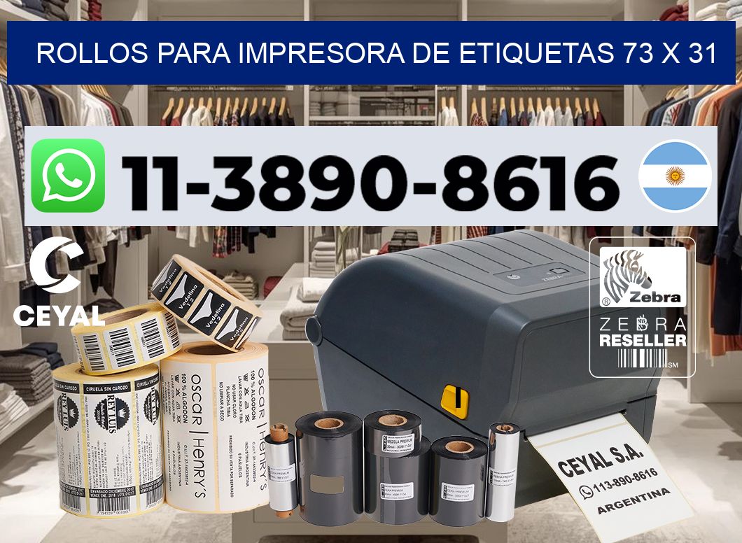 rollos para impresora de etiquetas 73 x 31
