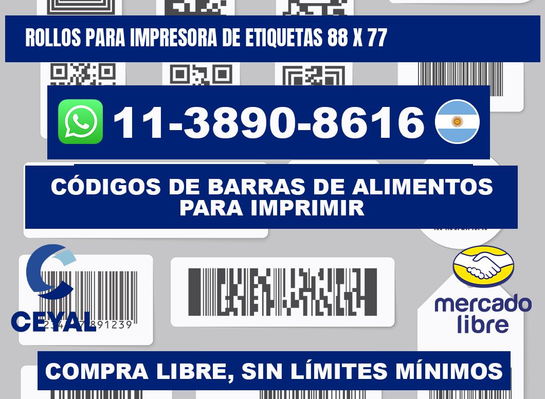 rollos para impresora de etiquetas 88 x 77