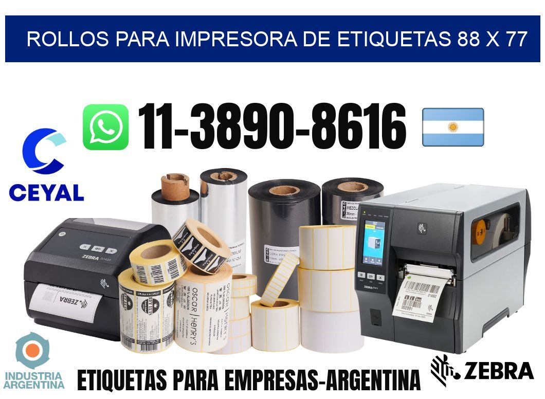 rollos para impresora de etiquetas 88 x 77