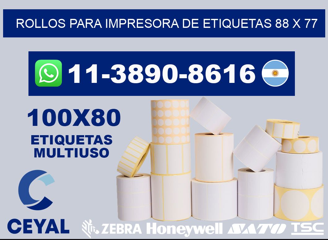 rollos para impresora de etiquetas 88 x 77