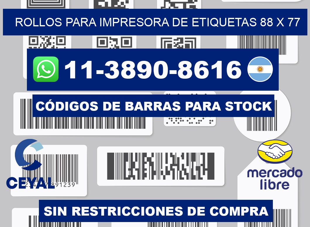 rollos para impresora de etiquetas 88 x 77