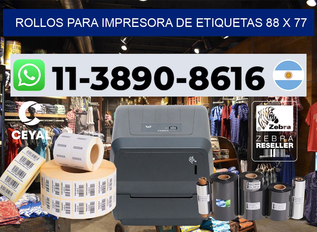 rollos para impresora de etiquetas 88 x 77