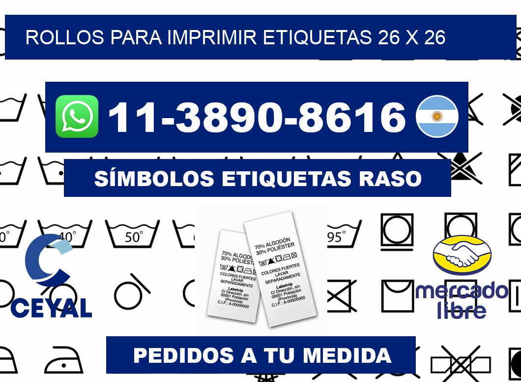 rollos para imprimir etiquetas 26 x 26