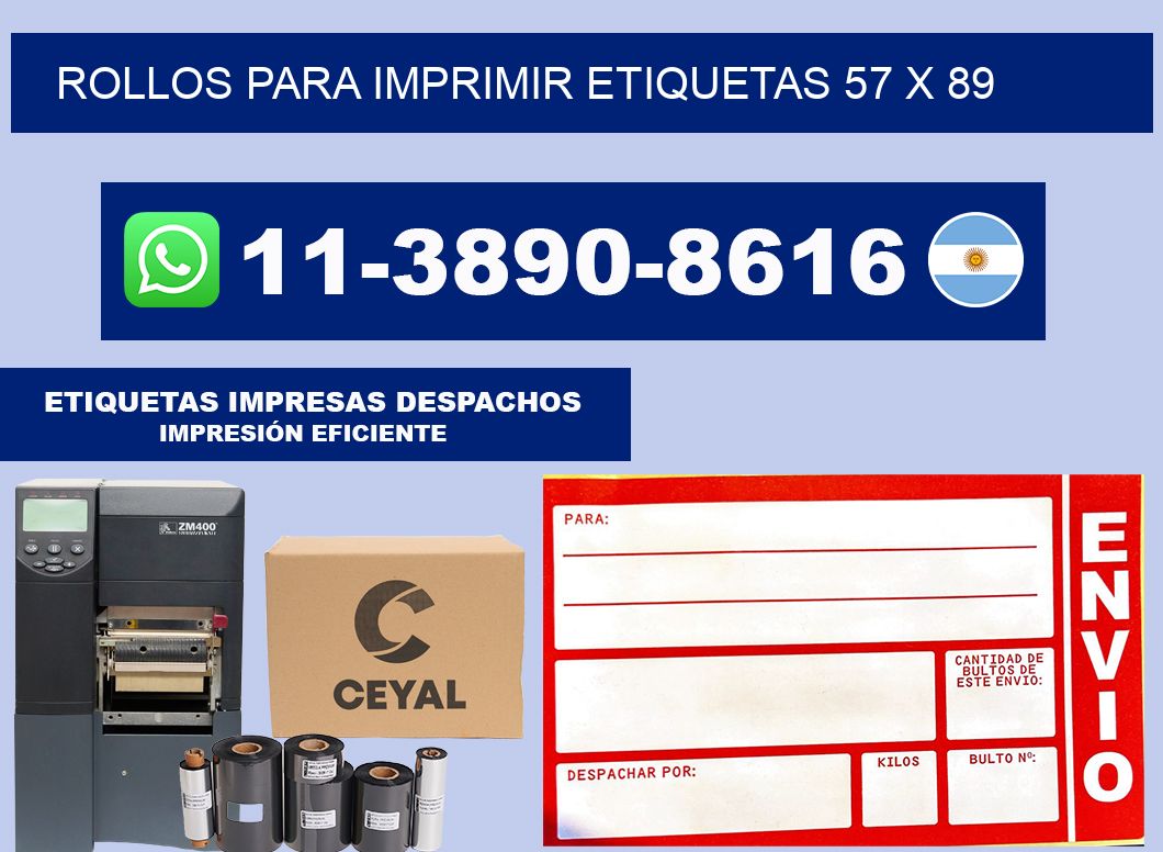 rollos para imprimir etiquetas 57 x 89