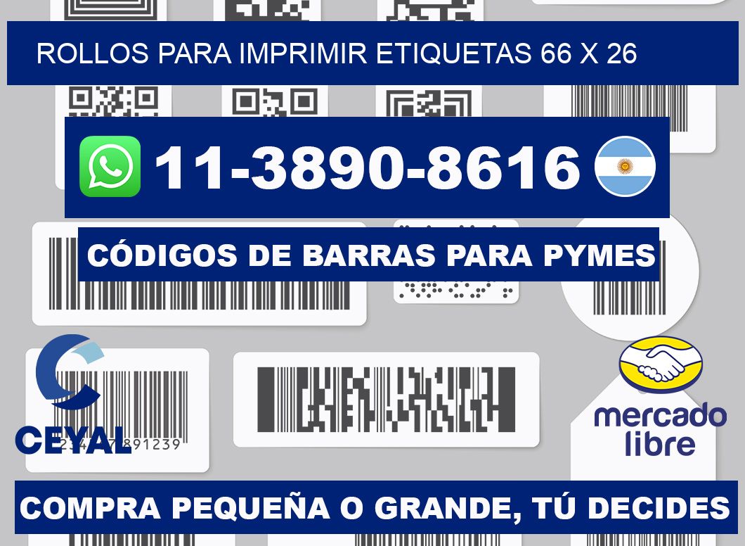 rollos para imprimir etiquetas 66 x 26