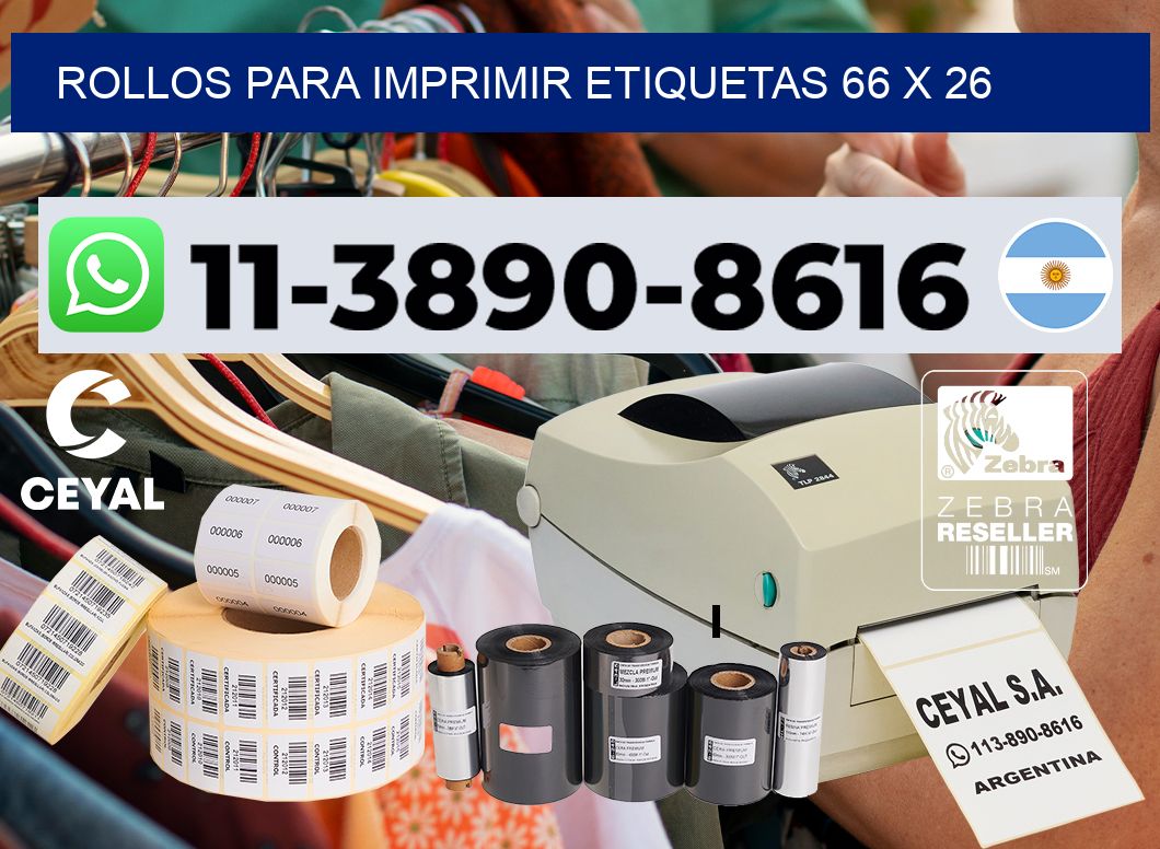 rollos para imprimir etiquetas 66 x 26