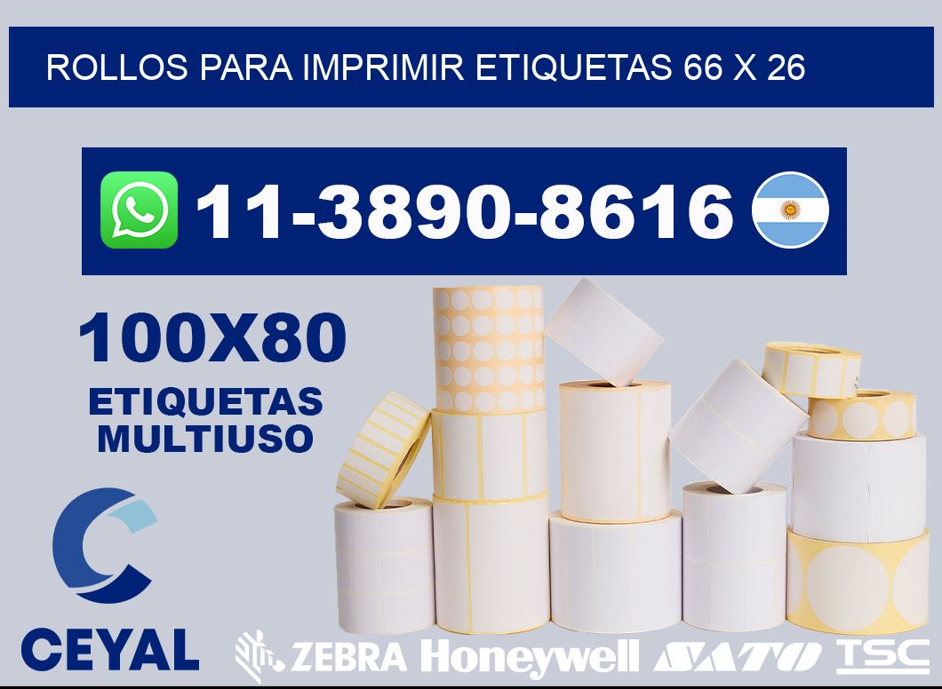 rollos para imprimir etiquetas 66 x 26