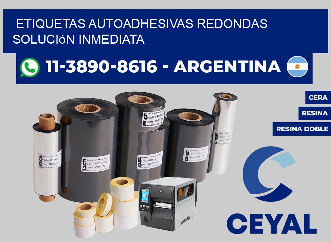 ETIQUETAS AUTOADHESIVAS REDONDAS Solución inmediata