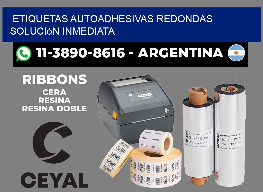 ETIQUETAS AUTOADHESIVAS REDONDAS Solución inmediata