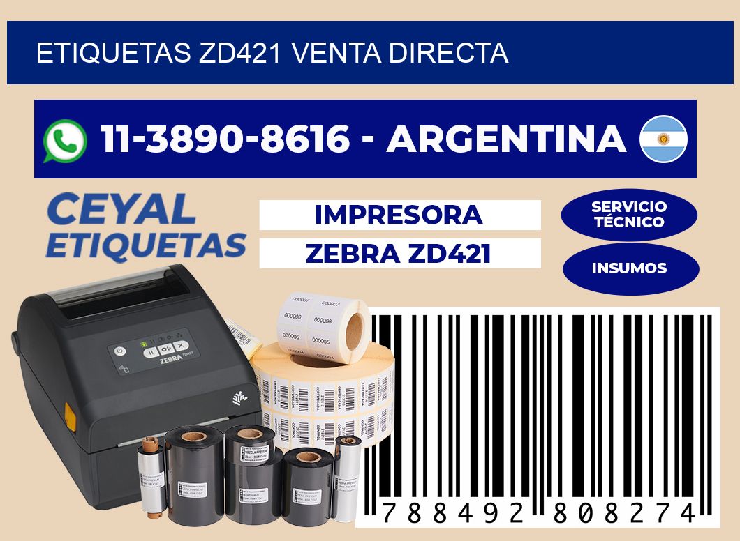 ETIQUETAS ZD421 venta directa