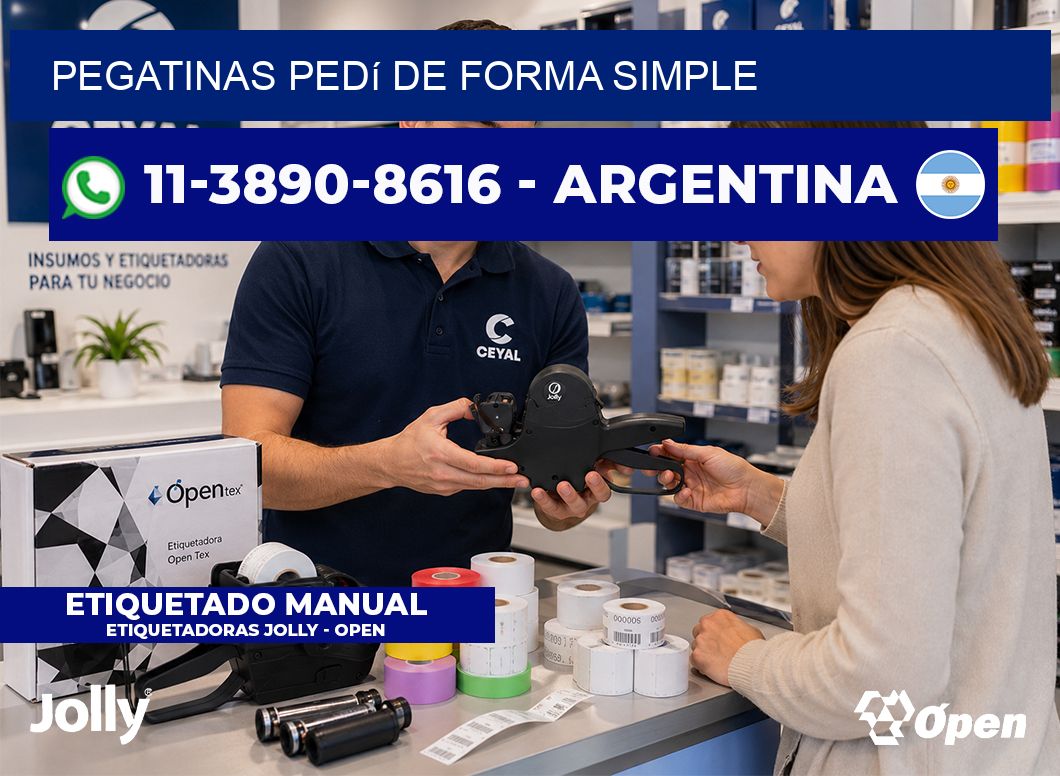 PEGATINAS Pedí de forma simple
