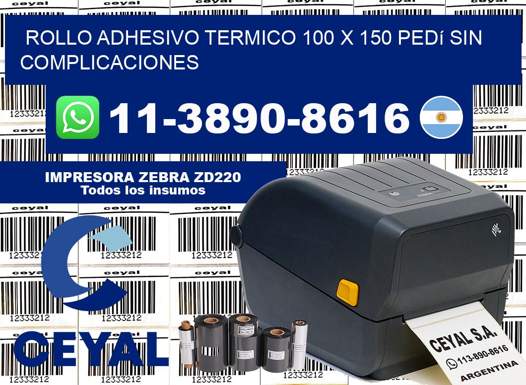 ROLLO ADHESIVO TERMICO 100 X 150 Pedí sin complicaciones