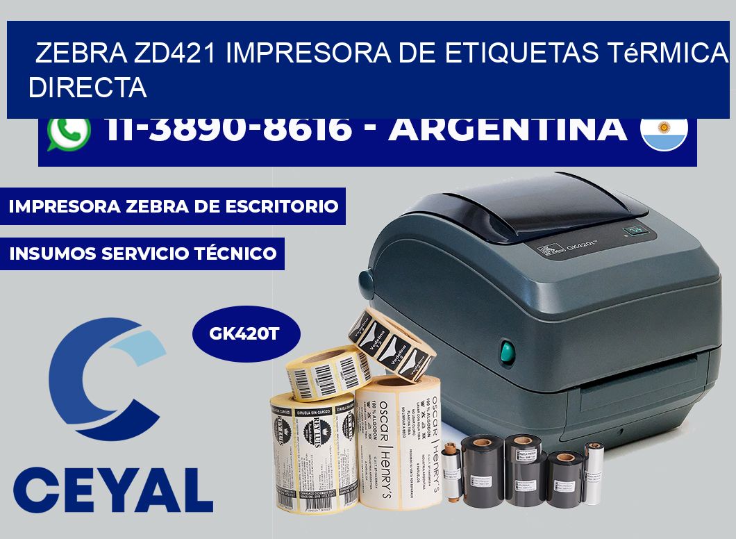 zebra ZD421 impresora de etiquetas térmica directa