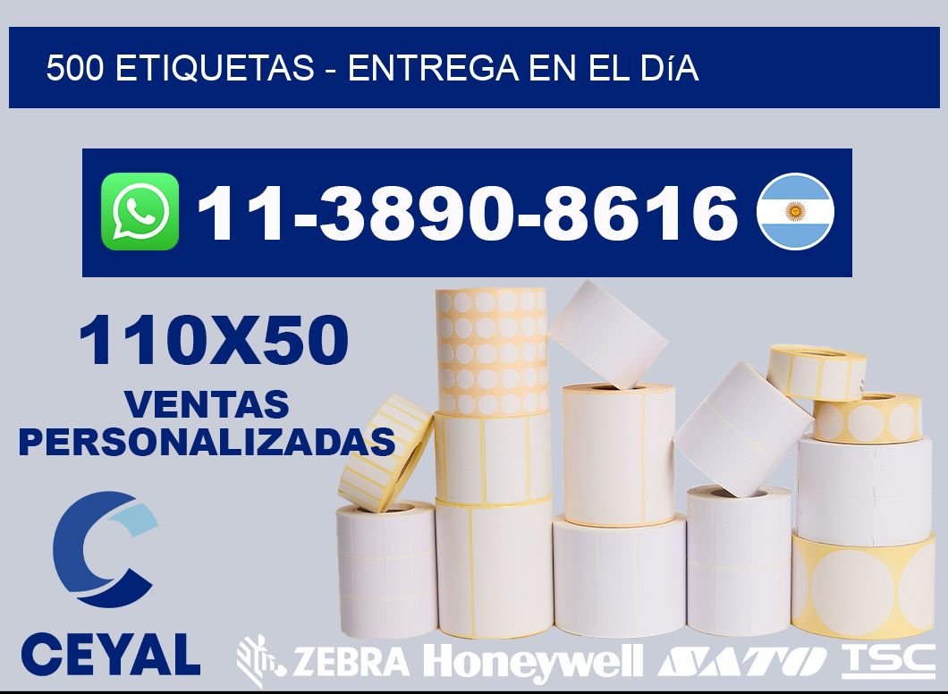 500 ETIQUETAS - Entrega en el día