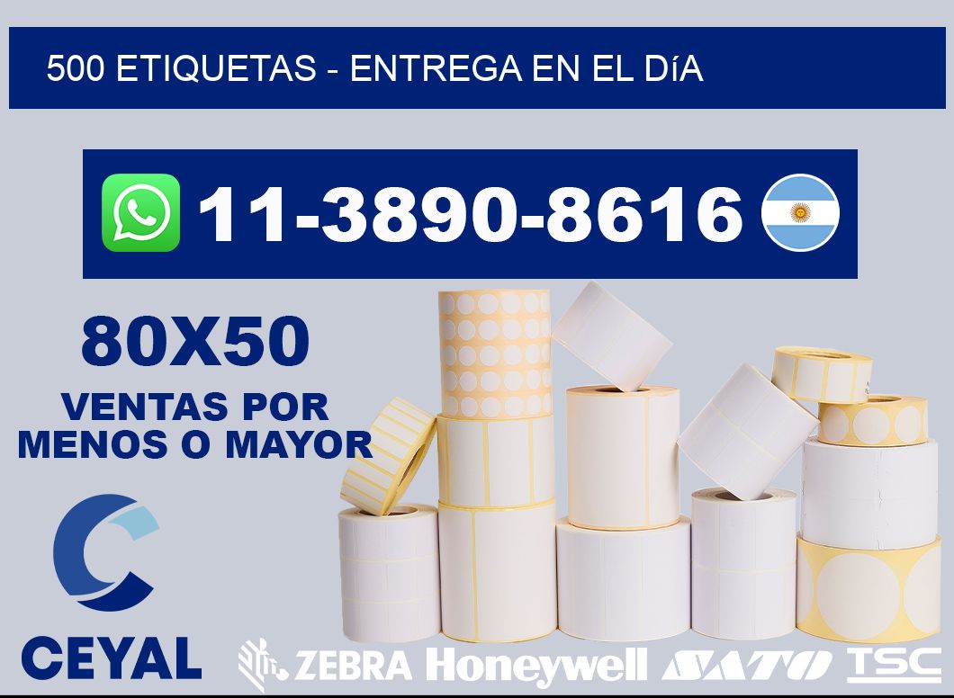 500 ETIQUETAS - Entrega en el día