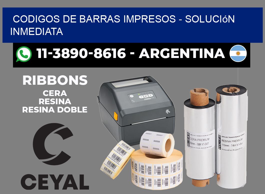 CODIGOS DE BARRAS IMPRESOS - Solución inmediata