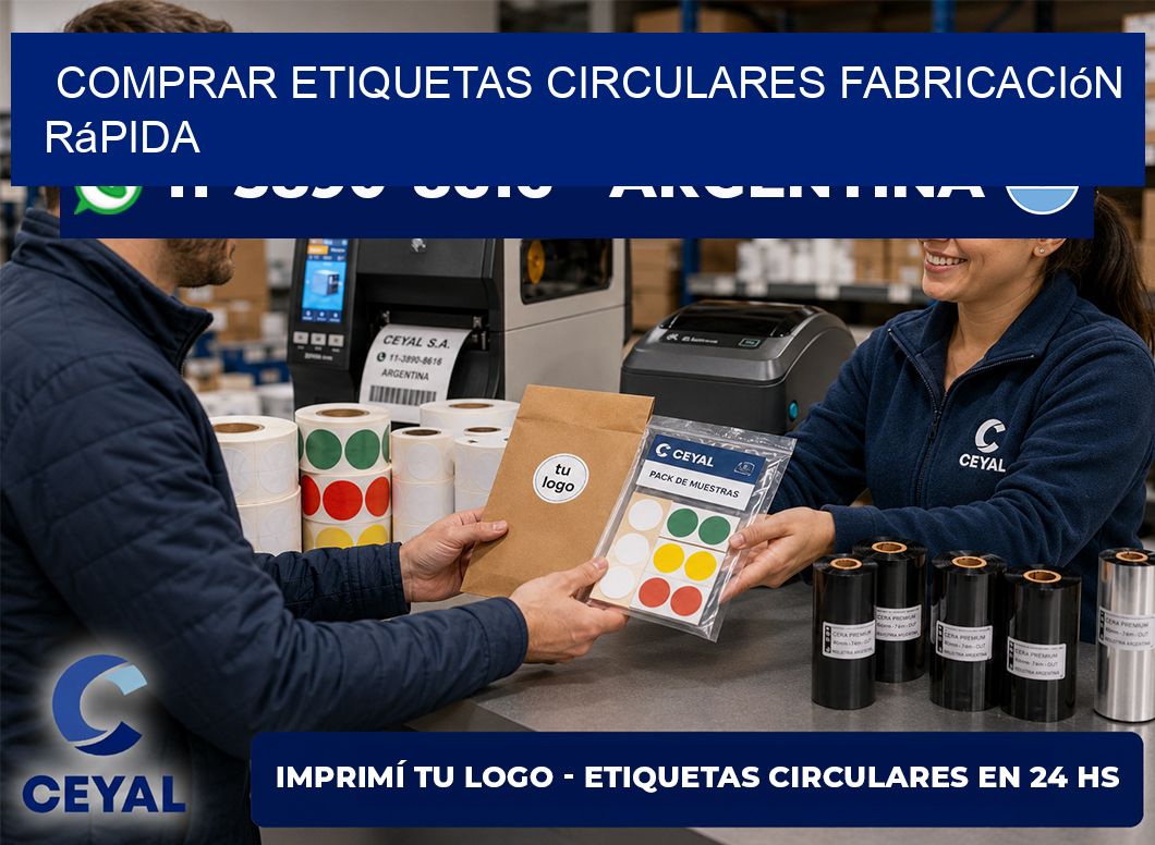 COMPRAR ETIQUETAS CIRCULARES Fabricación rápida