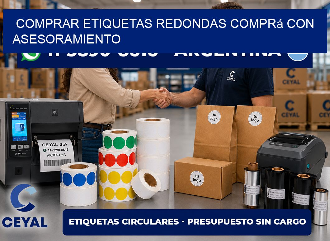 COMPRAR ETIQUETAS REDONDAS Comprá con asesoramiento