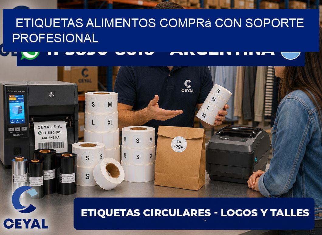 ETIQUETAS ALIMENTOS Comprá con soporte profesional