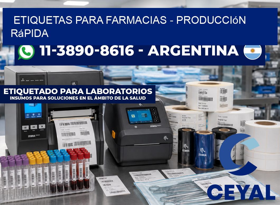 ETIQUETAS PARA FARMACIAS – Producción rápida