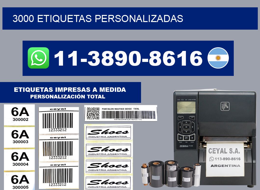 3000 ETIQUETAS PERSONALIZADAS