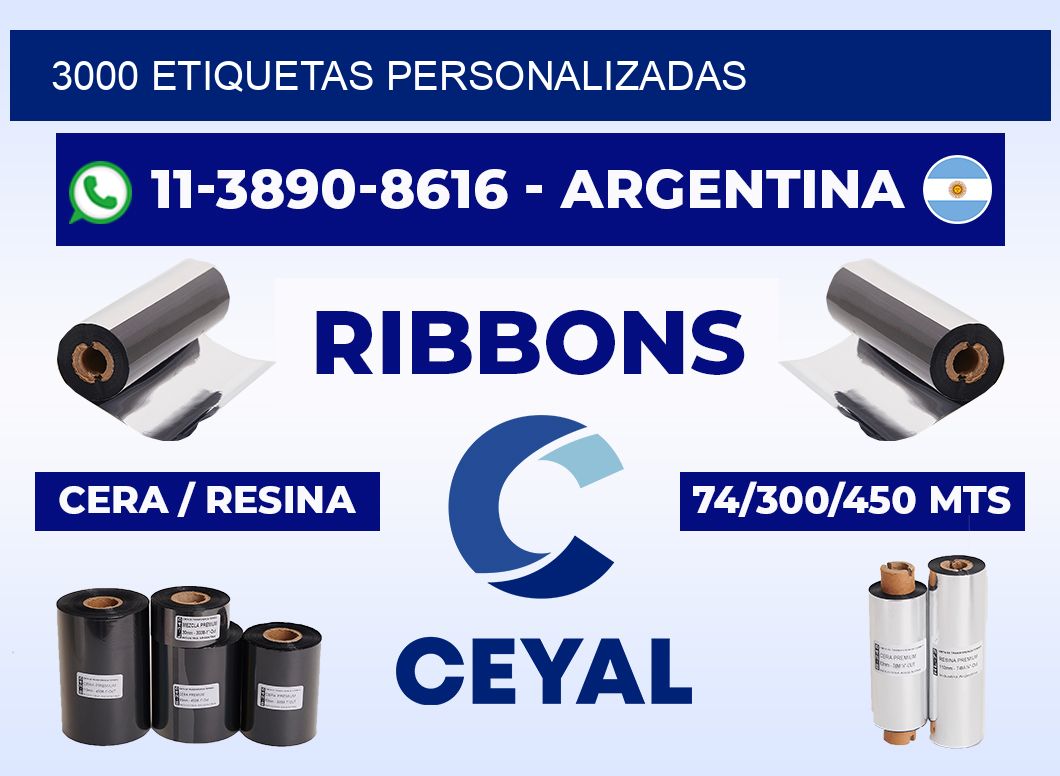 3000 ETIQUETAS PERSONALIZADAS