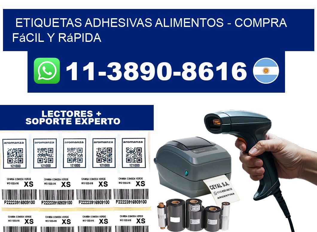ETIQUETAS ADHESIVAS ALIMENTOS - Compra fácil y rápida