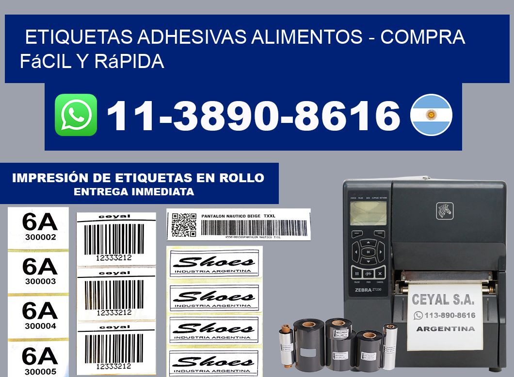 ETIQUETAS ADHESIVAS ALIMENTOS - Compra fácil y rápida