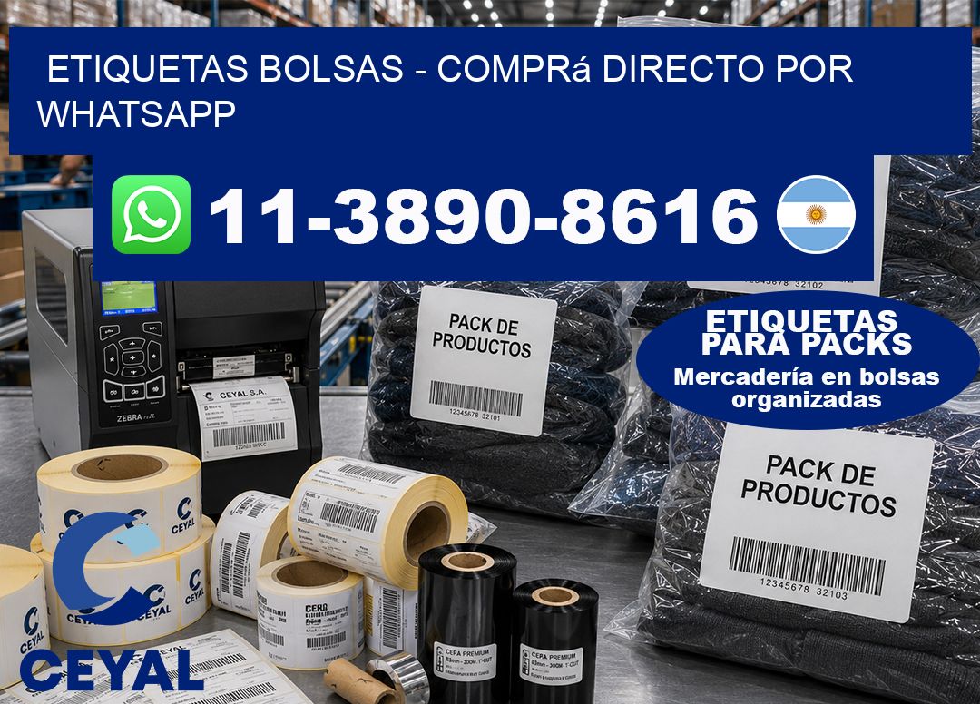ETIQUETAS BOLSAS - Comprá directo por WhatsApp