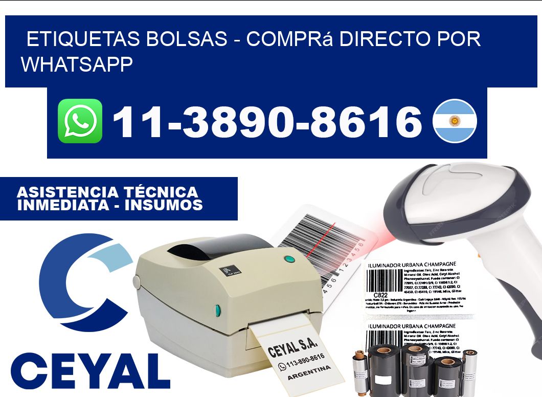 ETIQUETAS BOLSAS - Comprá directo por WhatsApp