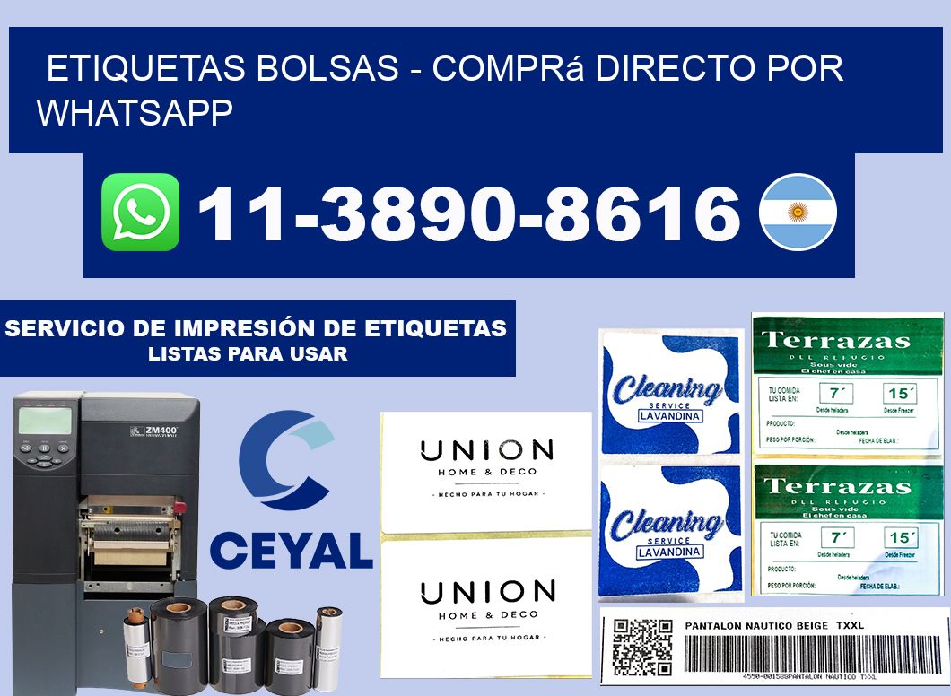 ETIQUETAS BOLSAS - Comprá directo por WhatsApp