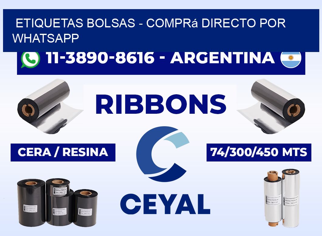ETIQUETAS BOLSAS - Comprá directo por WhatsApp