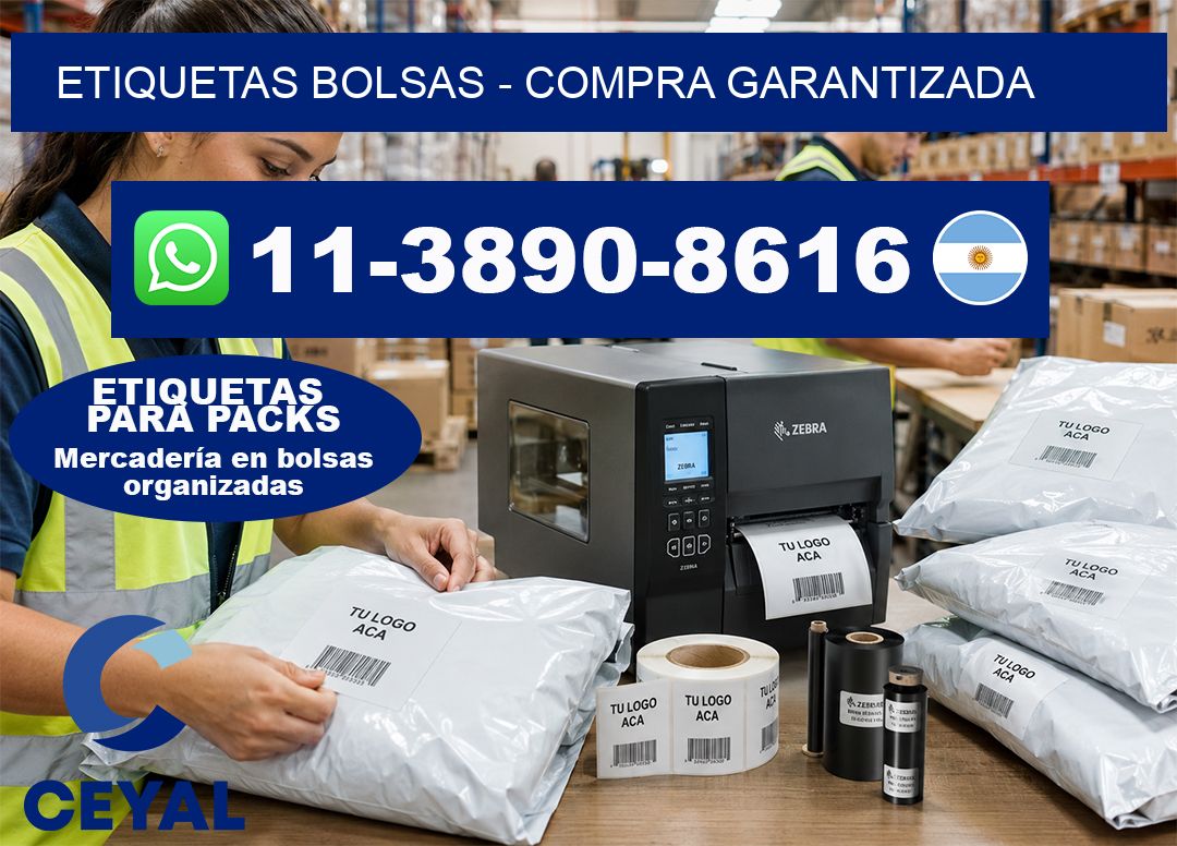 ETIQUETAS BOLSAS - Compra garantizada