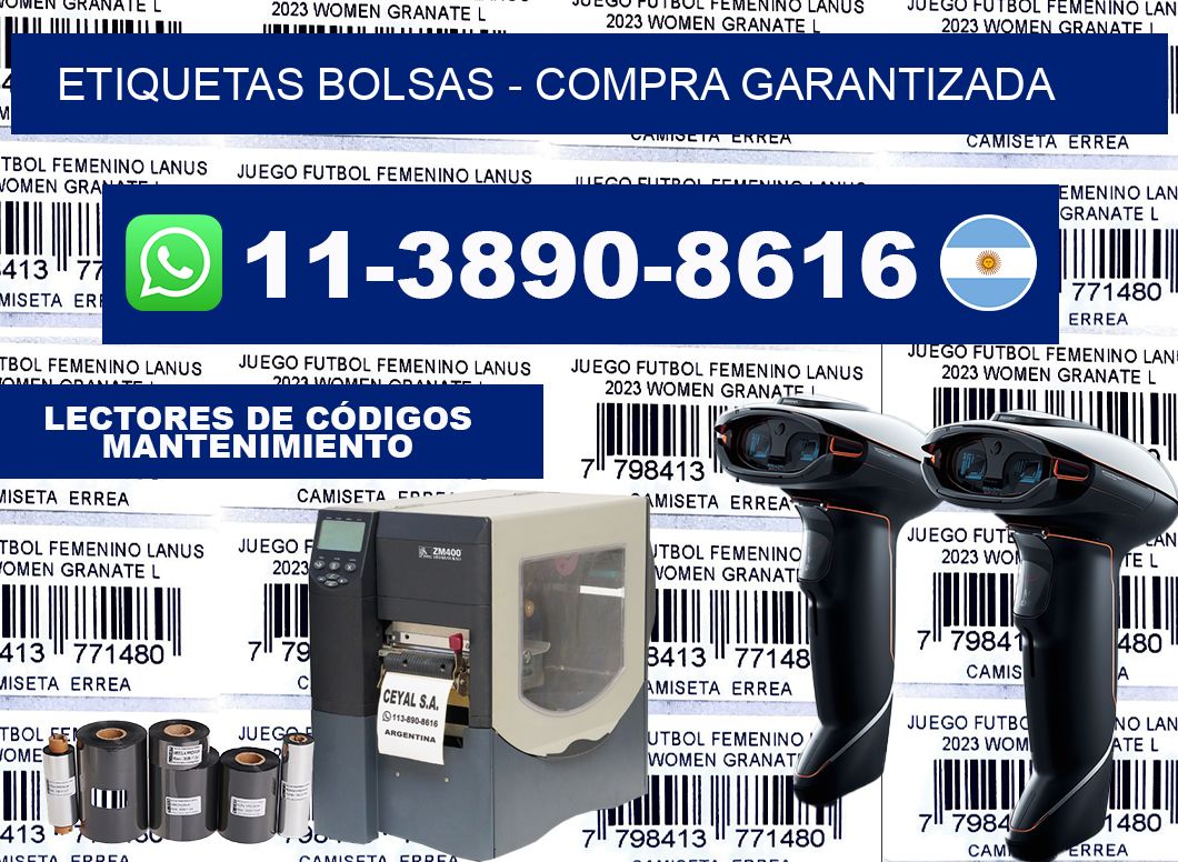 ETIQUETAS BOLSAS - Compra garantizada