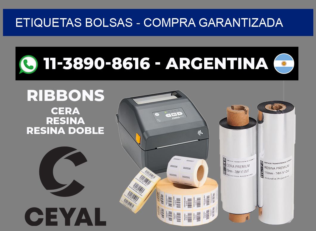 ETIQUETAS BOLSAS - Compra garantizada