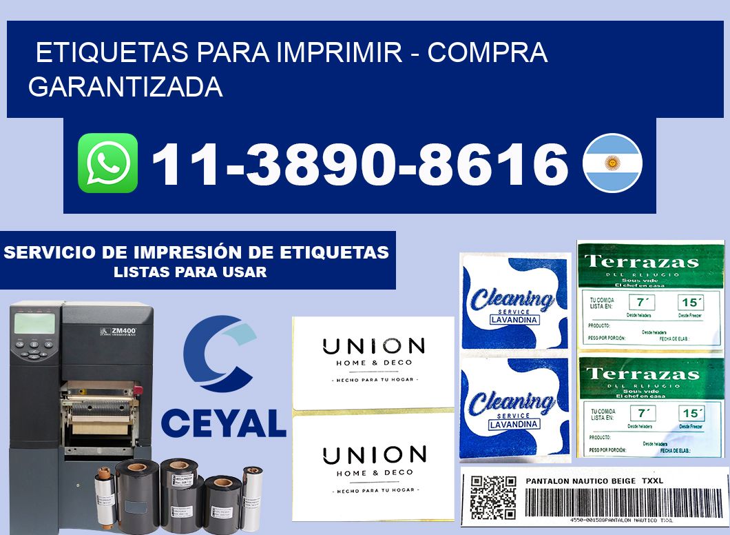 ETIQUETAS PARA IMPRIMIR - Compra garantizada