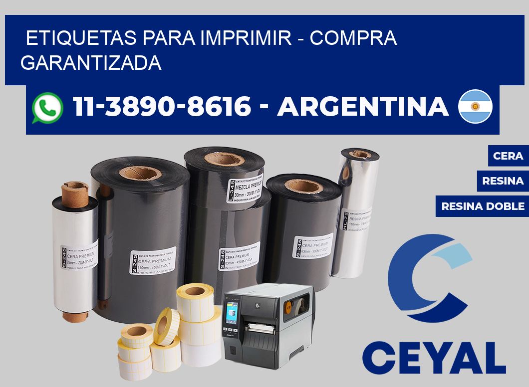 ETIQUETAS PARA IMPRIMIR - Compra garantizada