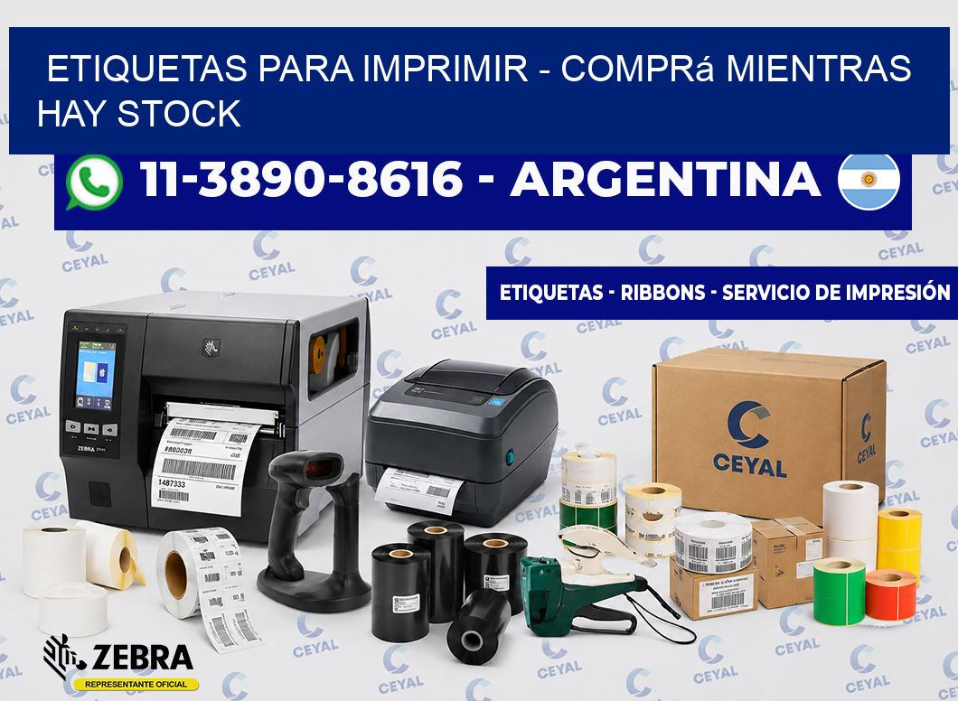 ETIQUETAS PARA IMPRIMIR - Comprá mientras hay stock