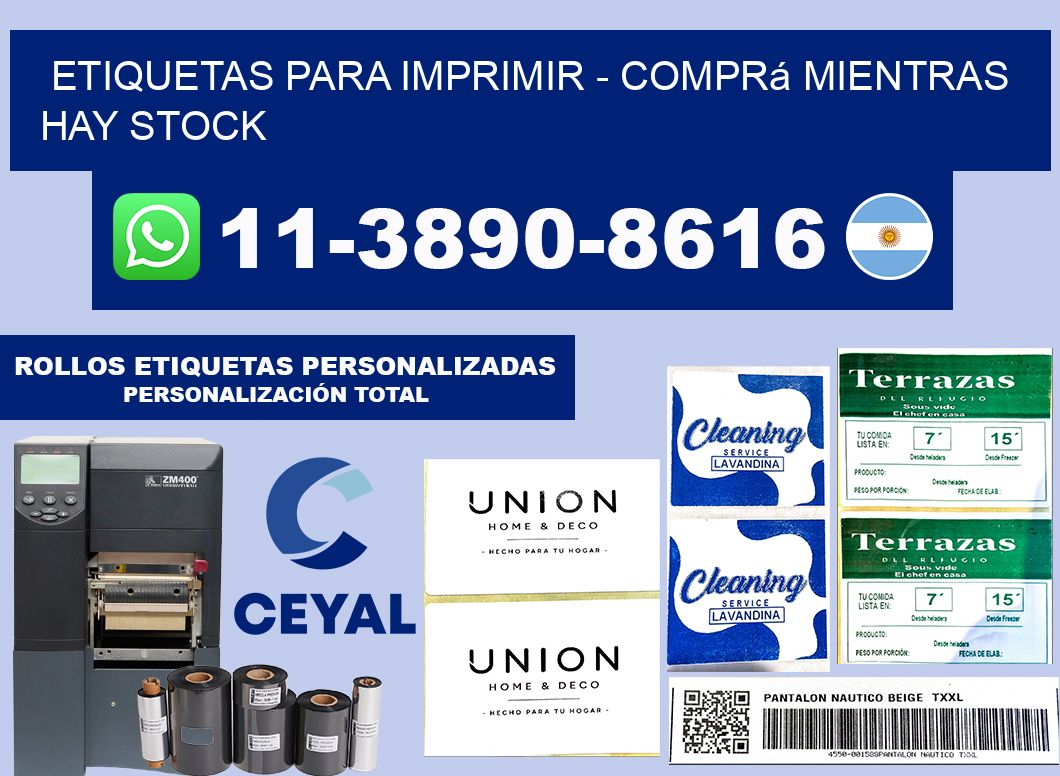 ETIQUETAS PARA IMPRIMIR - Comprá mientras hay stock