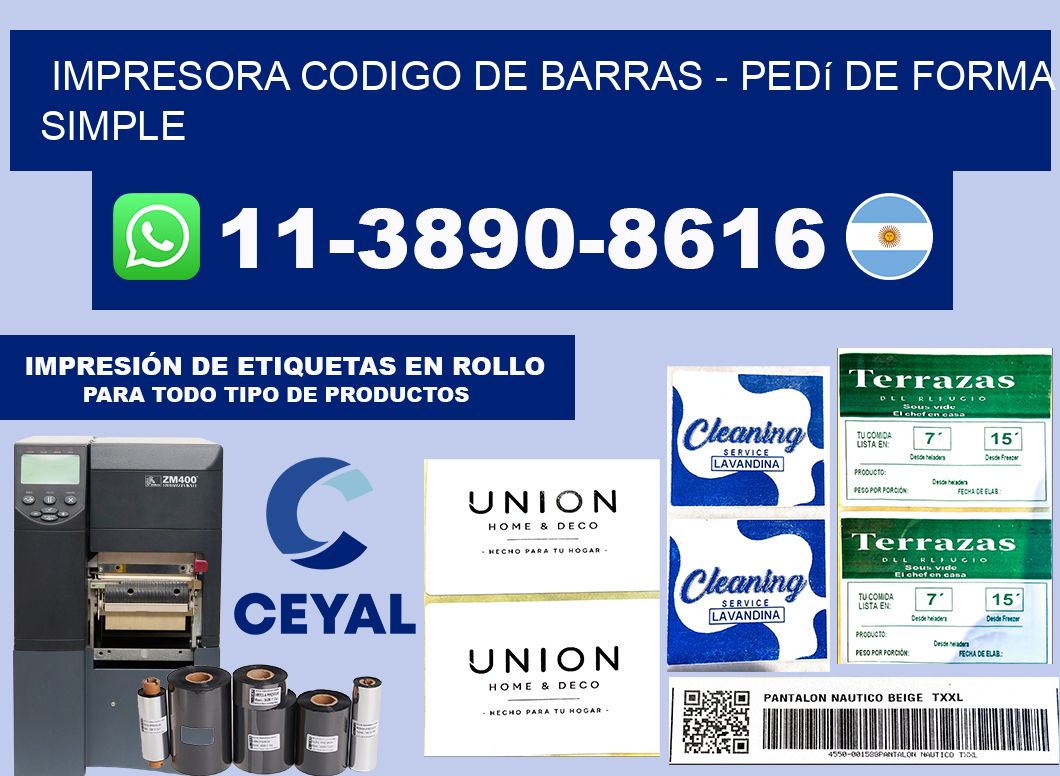 IMPRESORA CODIGO DE BARRAS - Pedí de forma simple