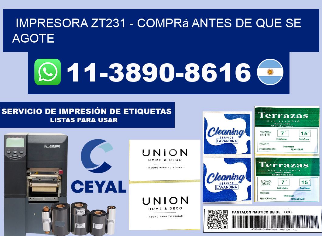 IMPRESORA ZT231 - Comprá antes de que se agote