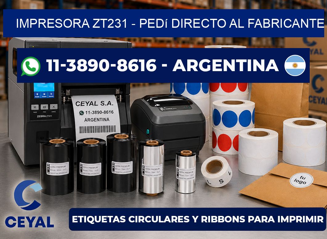 IMPRESORA ZT231 - Pedí directo al fabricante